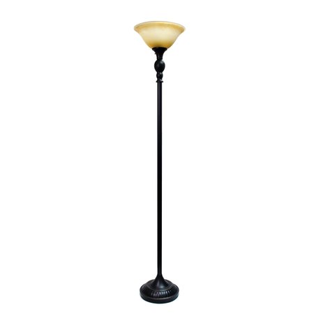 Lalia Home Classic 1 Light Torchiere Floor Lamp with Marbleized Glass Shade, Restoration Bronze LHF-3001-RZ